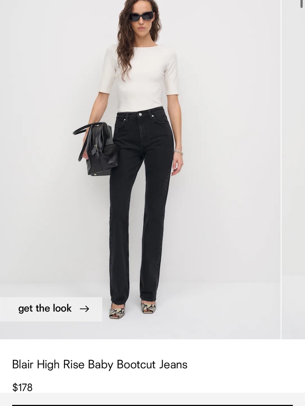 Reformation Black Boot-Cut High-Rise Jeans